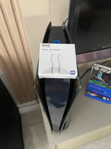 Playstation 5 com base e cabo de energia