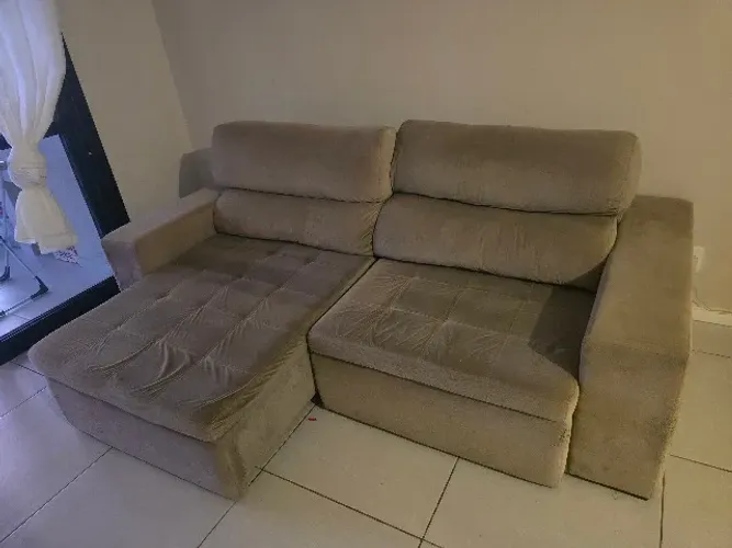 Sofá Retrátil Suede Muito Confortável - Estrutura Reforçada