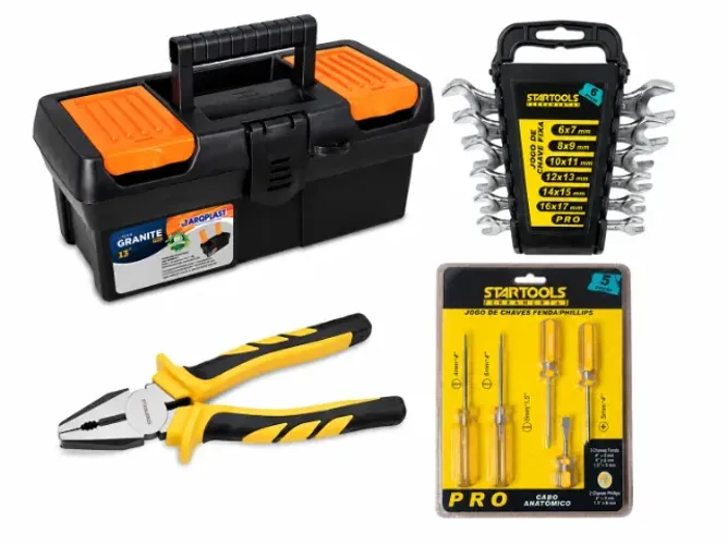 MALETA+ALICATE+CHAVE FENDA/PHILPS+CHAVE FIXA STARTOOLS