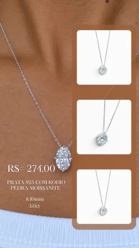 Colar em prata 925 com MOISSANITE