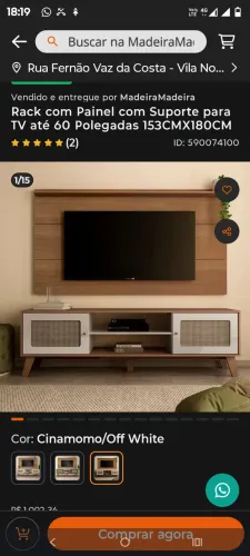 Rack com painel usada 2 meses