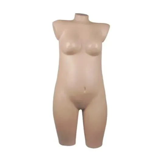 meio corpo feminino expositor bege