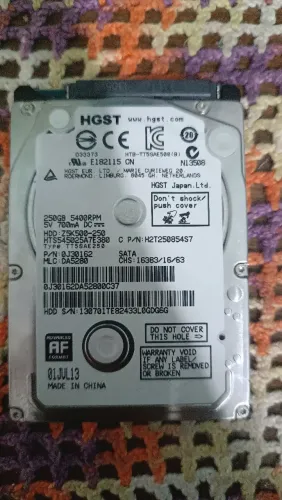 Hd 250gb 2.5 em perfeito estado 