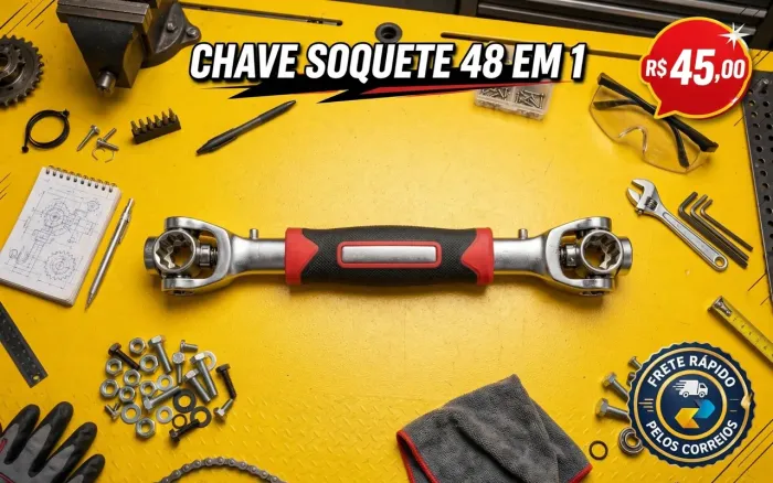 Chave Soquete 48 em 1 Universal - Giratória 360°