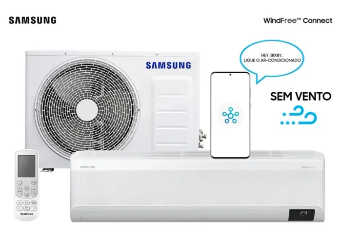 Ar-condicionado Split Samsung Inverter WindFree AI 18.000 BTUs Frio AR60F18D1AWNAZ Branco
