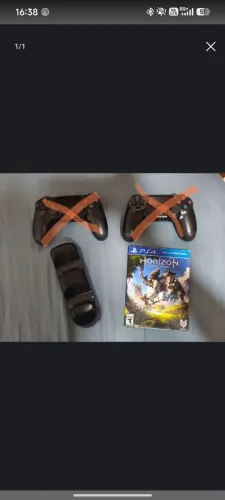 Base carregadora e jogo Horizon ps4