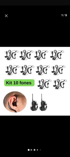 Kit com 10 fones para rádios baofeng bf777s dentre outros 