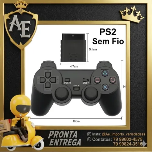 Controle ps2 sem fio