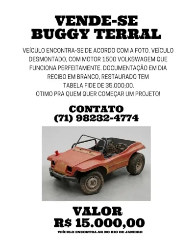 Volkswagen Buggy 1.6 8V Gasolina 2P Manual 1980