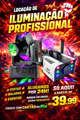 Aluguel de som, iluminação e jogos de luz para festas e evento