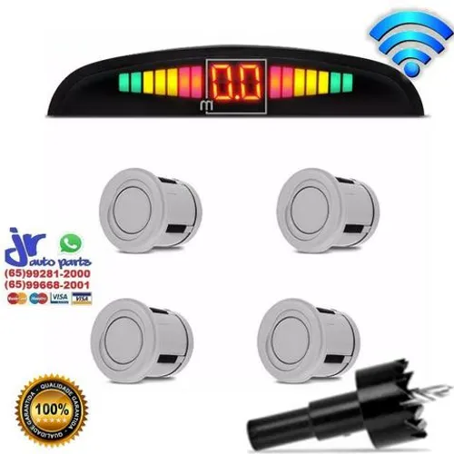 Kit sensor de estacionamento ré prata