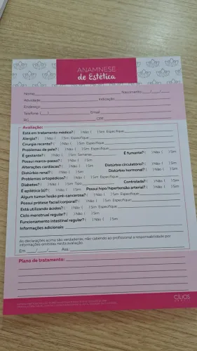 Bloco de avaliação corporal estética