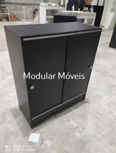 Balcão com Portas Preto - MDF