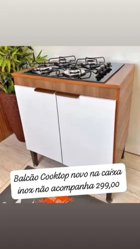 Balcão para Cooktop novo na caixa fogão não acompanha 