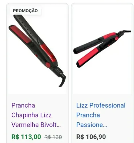 Prancha/chapinha  para cabelos 