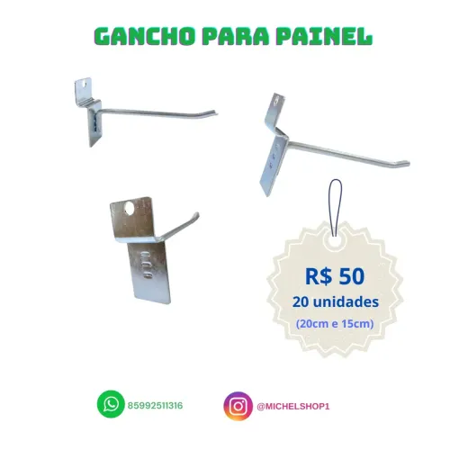 Gancho (ferrinho)  para painel canaletado expositor (novo) 20 unidades 