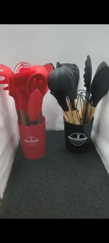 KIT COLHERES/CONCHAS/ESPÁTULAS SILICONE 12 PEÇAS.  * NOVO *