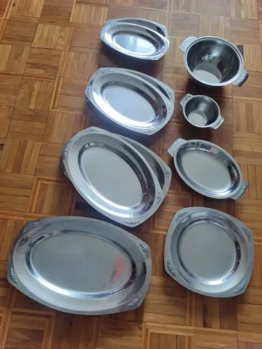 Jogo de travessas em aço inox