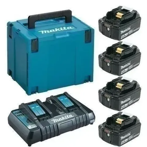 Kit 4 Baterias 18v 4ah Makita Carreg Duplo + Maleta 197500-0
