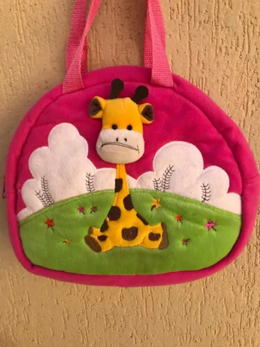 Bolsa Rosa Com Girafa Da Fizzy