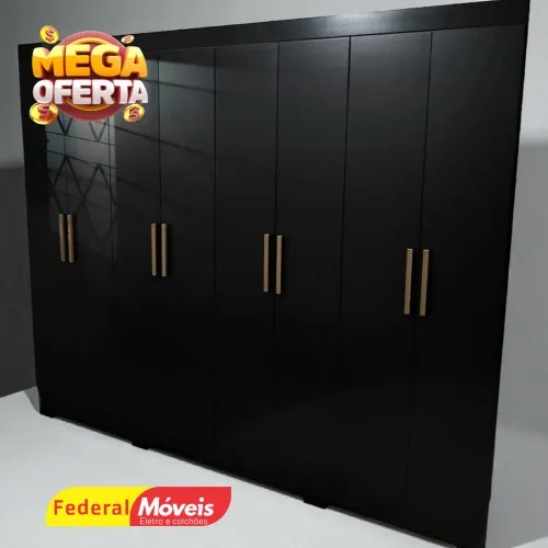 Guarda Roupa Casal 100% MDF 8 portas 4 gavetas Mega Oferta - Solicitei nosso catálogo