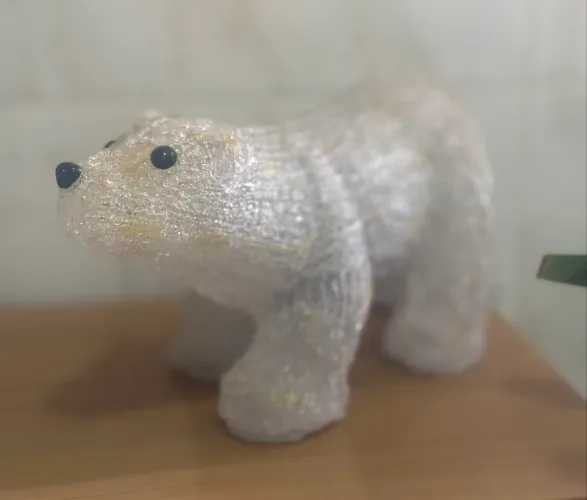 NATAL - Urso polar decorativo em acrílico 40cm