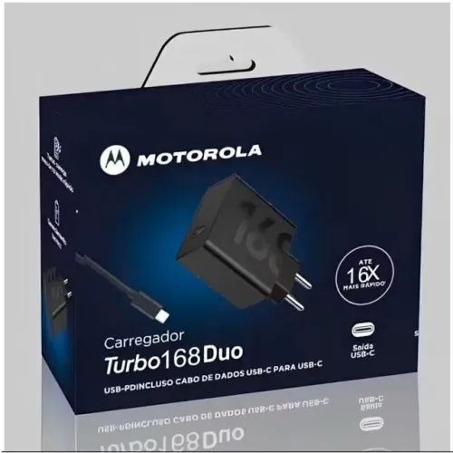 Carregador Turbo Duo 168w Motorola Cabo Usb-C Type-C ( Original )