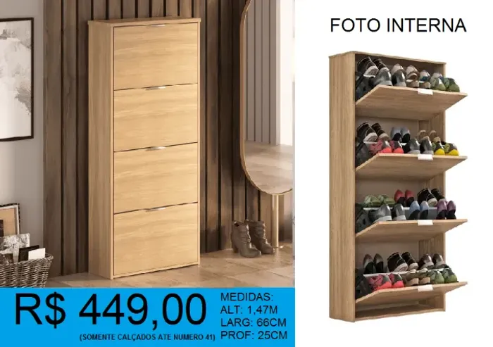 Sapateira 4 portas compre hoje e receba amanhã