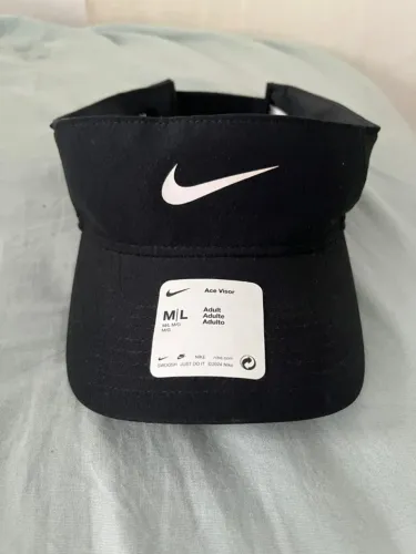 Viseira Nike Dri-FIT Ace Visor Preta (Original) Nova / Nunca Usada