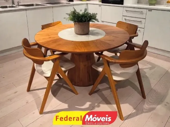 MESA 1,50m Centro Giratório COM 4 CADEIRA (NOS CHAME NO WHATSAPP)