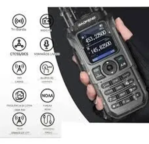 Radio Comunicador HT Baofeng UV21M Triband Aviação VHF UHF FM AM completo novo