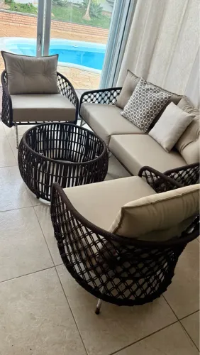 Conjunto de Sofá e Poltronas para Área Externa 5900