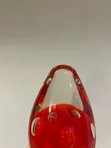 Peso de papel em Murano Vermelho com bolhas
