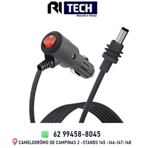 Cabo p/ Starlink Mini Cabo De Alimentação DC Direto Cigarro 12V Adaptador Com Interruptor