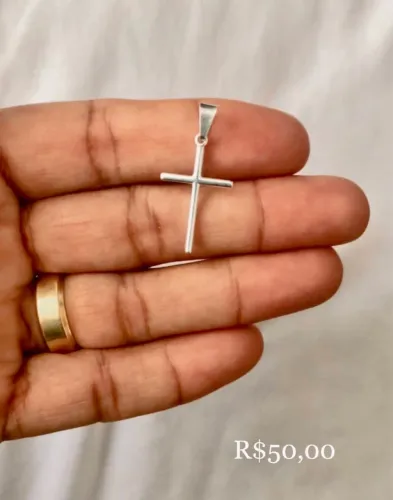 Pingente cruz unissex Prata 925 legítima 