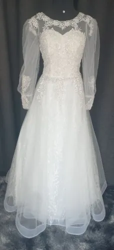 Vestido de Noiva Elegante com Manga Longa