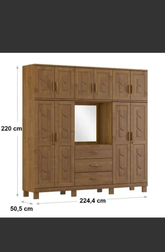 GUARDA ROUPA ALTO PADRÃO DE MADEIRA,COM ESPELHO