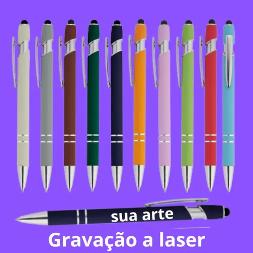Canetas de metal com gravação a laser 