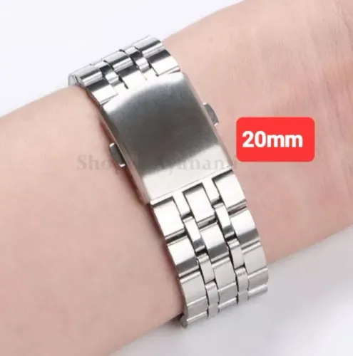 Pulseira de relogio aço inoxidável unisex de 20mm