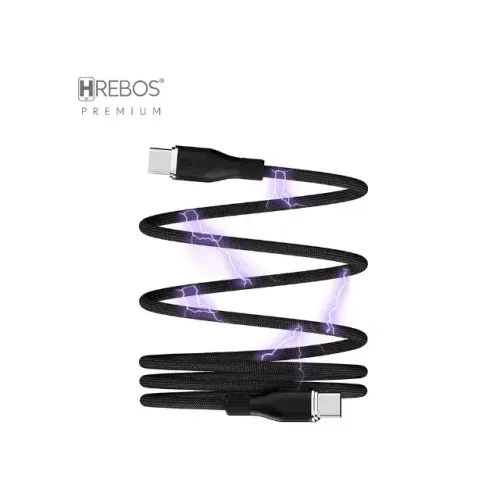 Cabo de carregador de celular, not, tablet de 60W - Magnetico, Hrebos USB-C para USB-C