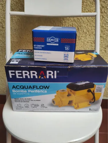 KIT Bomba D'Água Ferrari Periferica Acquaflow 1/2CV + Fluxostato Jet Confort Dancor