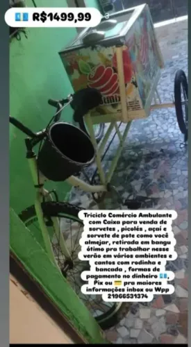 Triciclo Pro seu comércio e verão e férias para sorvetes, picolés com você quiser!!!