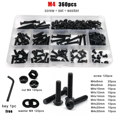 Kit de parafusos sextavado e porca 360pcs