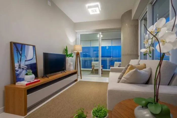 Apartamento Vista Mar de Frente no Unlimited, em Santos
