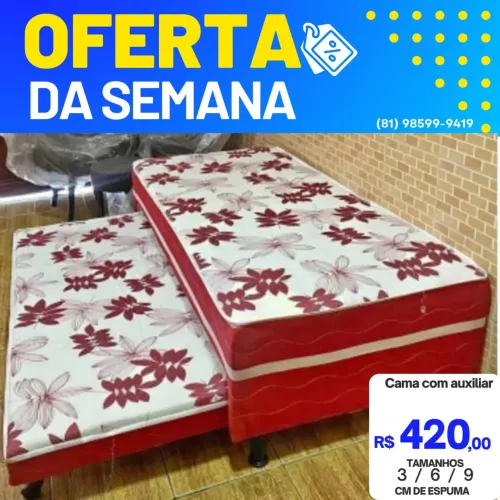 Cama Solteiro com auxiliar
