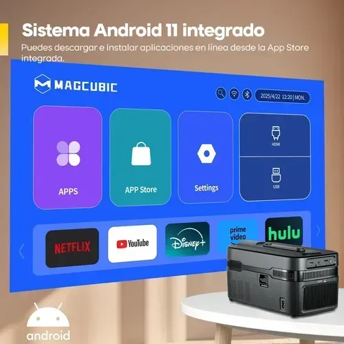 Projetor curta distancia Magcubic HY450c Full Hd 1080p com comando de voz no controle
