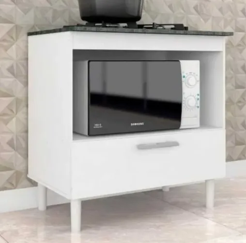 Balcão Mila p Cooktop e Forno 1G 4 ou 5 Bocas