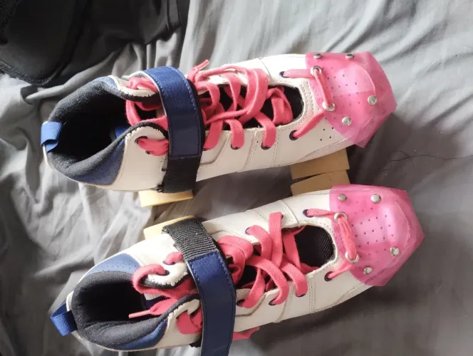 Patins Oxelo Quad 100 White Branco, Azul e Rosa