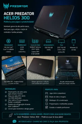 Notebook Gamer Acer Predator Helios 300