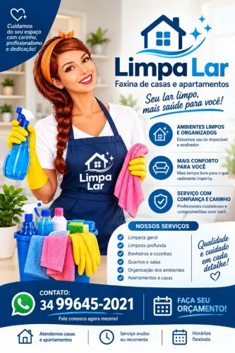 Limpa Lar - Faxina de casas e apartamentos